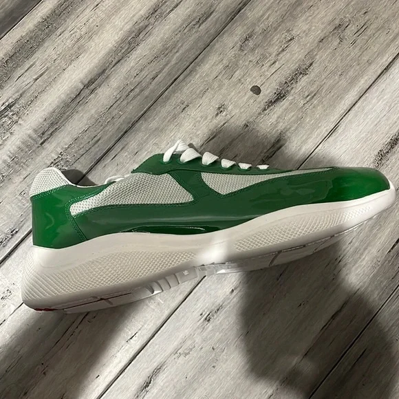 Prada America's Cup sneakers white and green 8.5